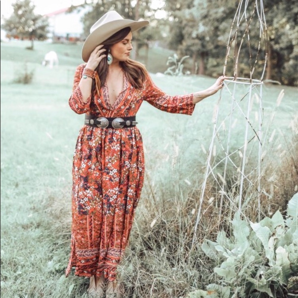 Bohemian Maxi Dress with matching belt
